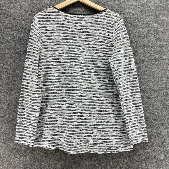 5/$45 Cato Sweater Pullover Women L Large White Striped Knit Long Sleeve Cotton - Picture 2 of 9